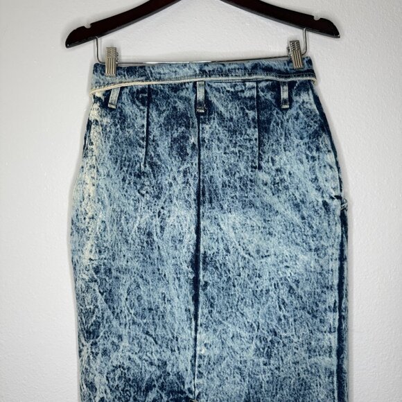 Vintage 80s Landing Gear High Rise Acid Wash Pencil Skirt| Size S/M - Picture 7 of 12